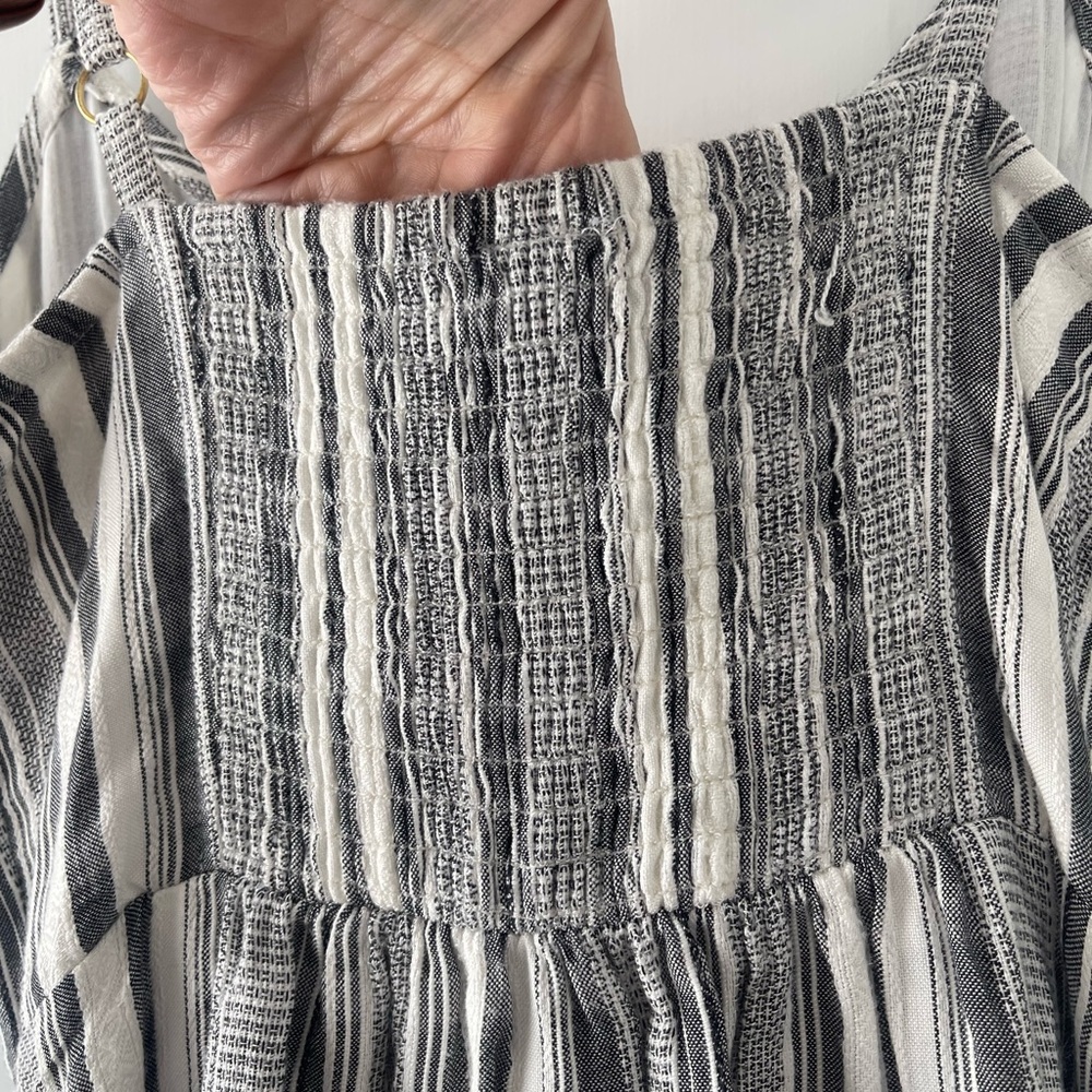 L*Space Valery Wrap Mini Dress Gray Stripe Button Front Beach Size L - Picture 11 of 14